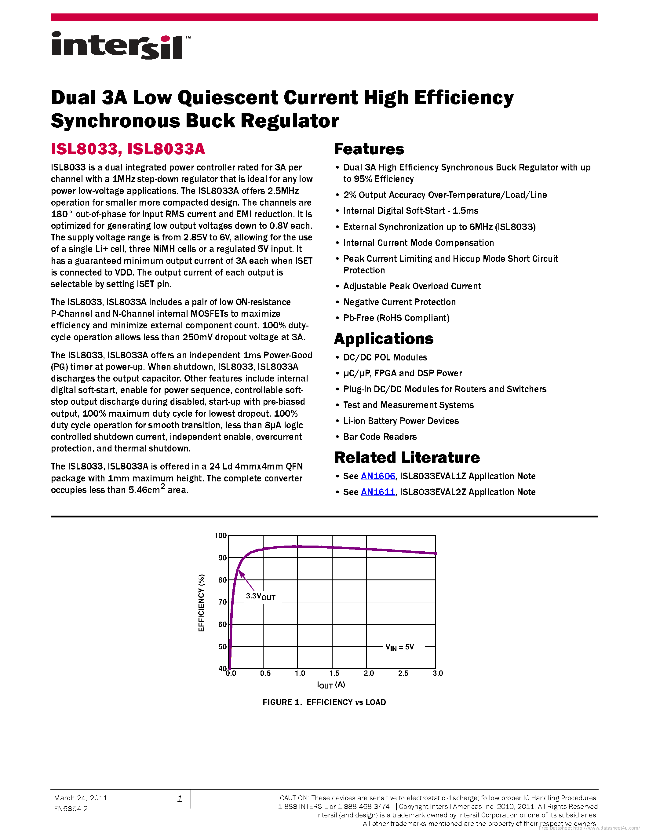 Datasheet ISL8033 - page 1