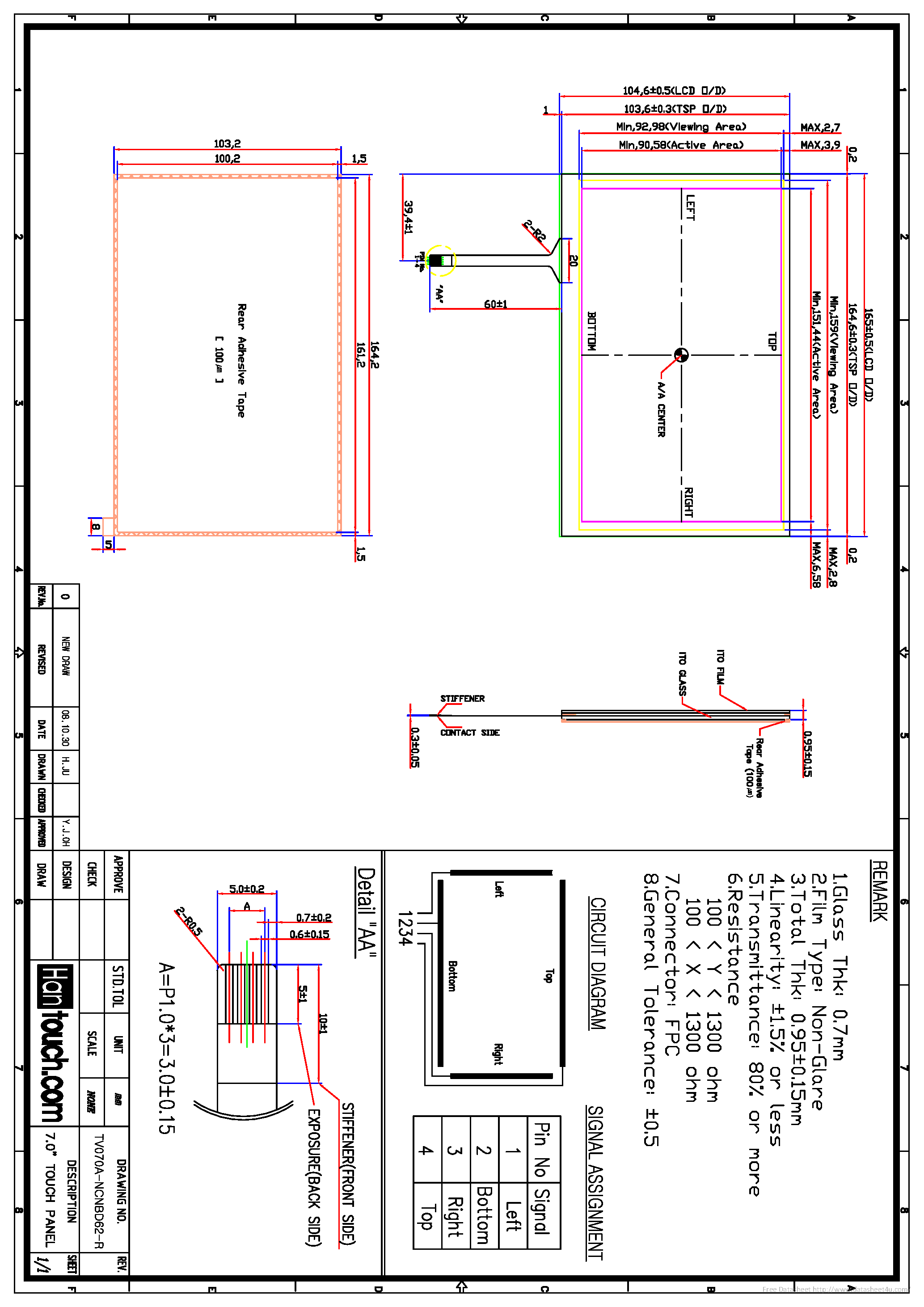 Datasheet TV070A-NCNBD62-R - page 1