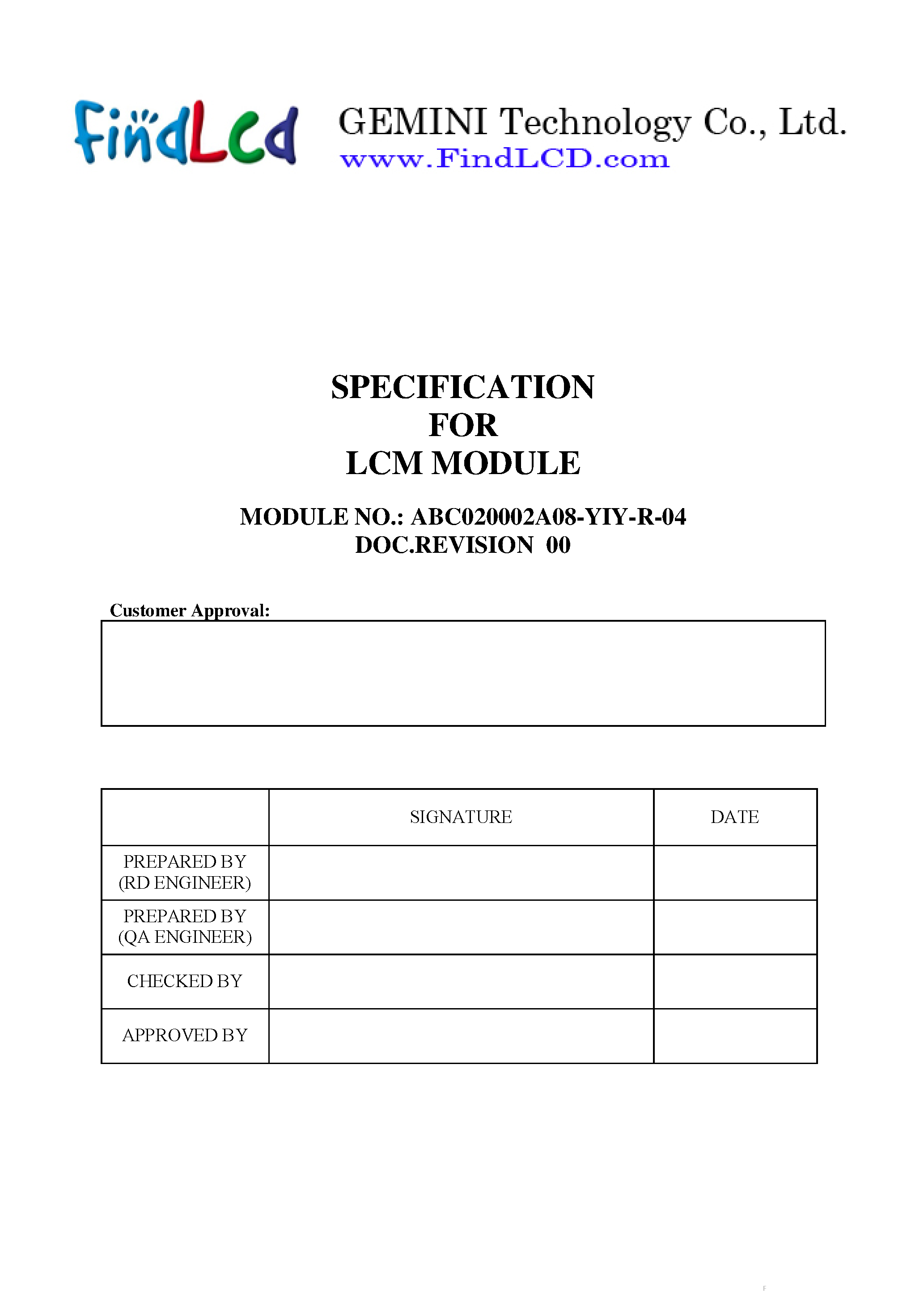 Datasheet ABC020002A08-YIY-R-04 - page 1