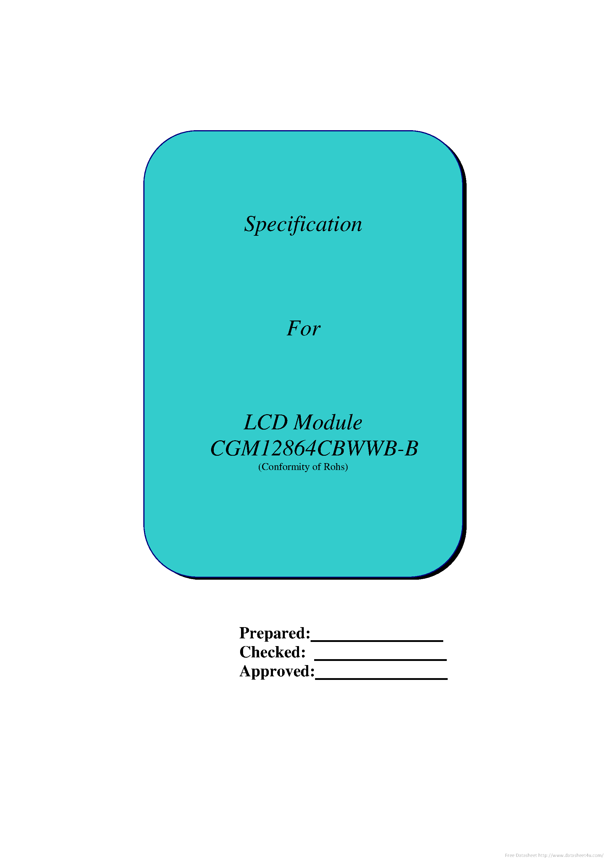 Datasheet CGM12864CBWWB-B - page 1