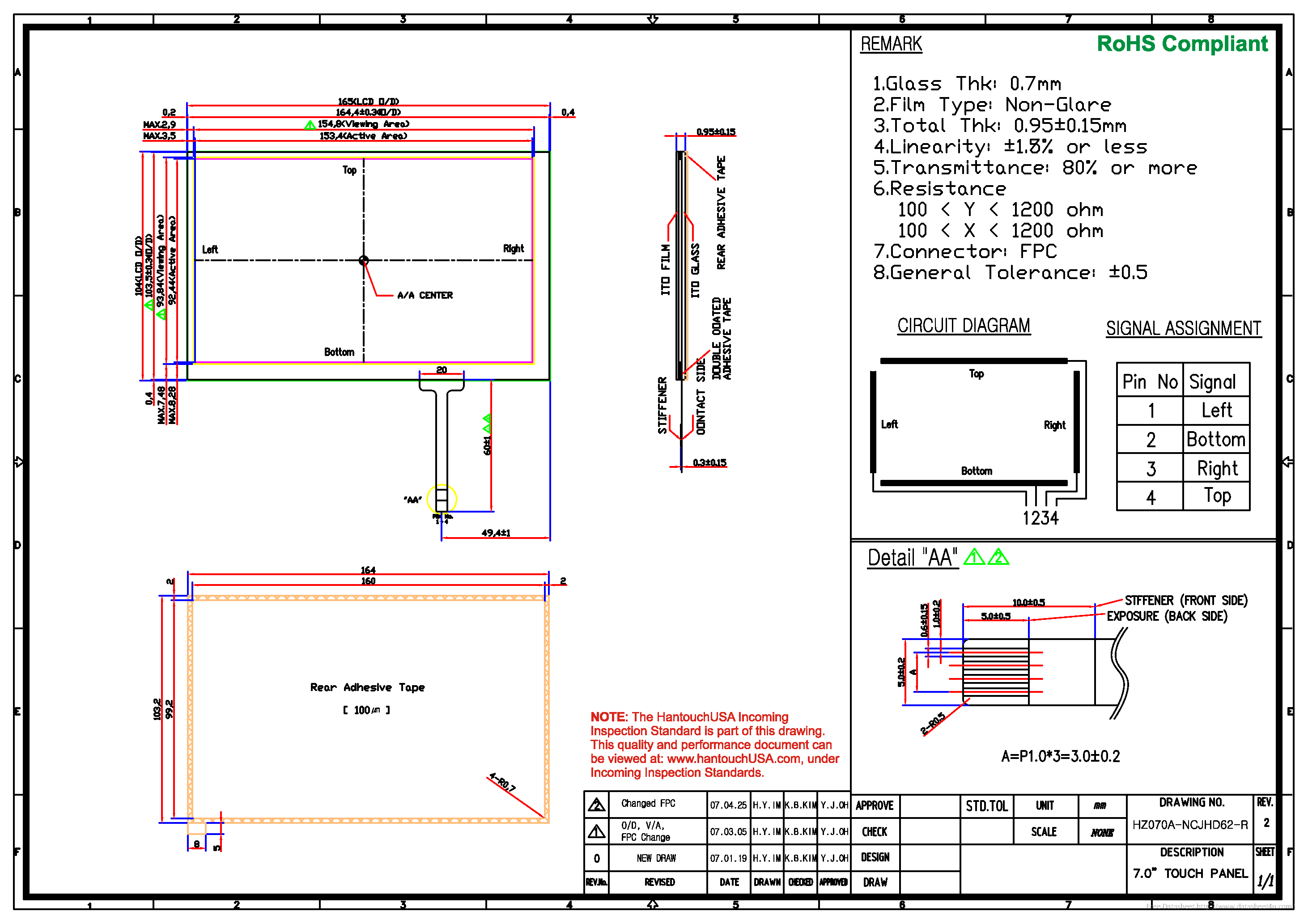 Datasheet HZ070A-NCJHD62-R - page 1