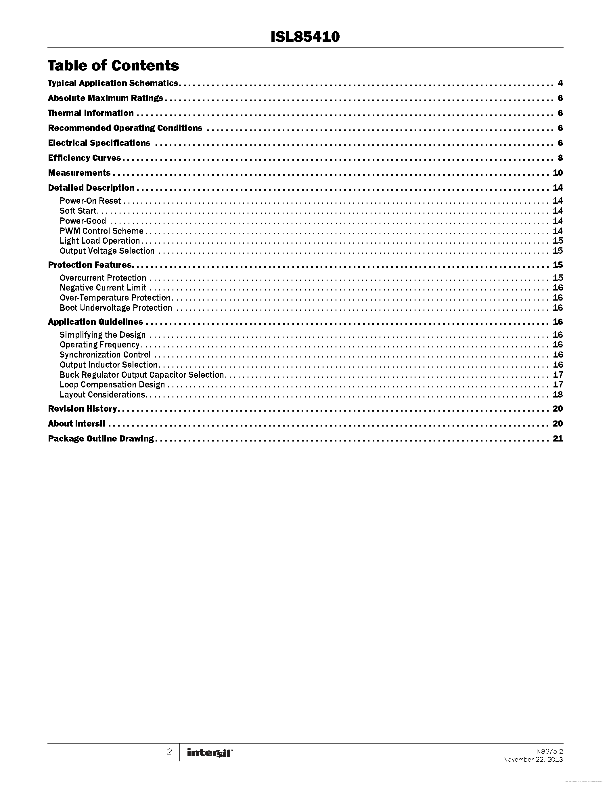 Datasheet ISL85410 - page 2