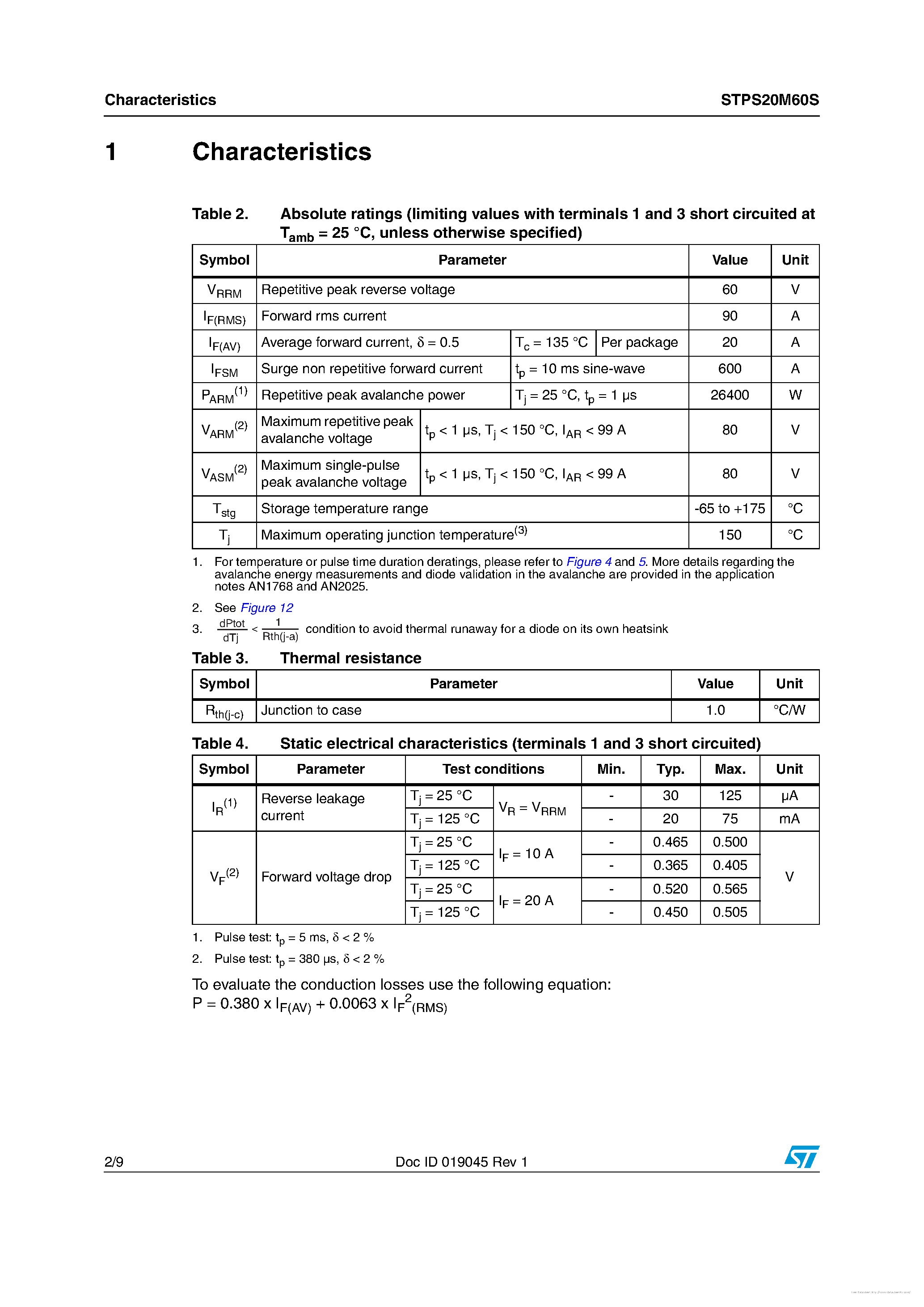 Даташит STPS20M60S - страница 2