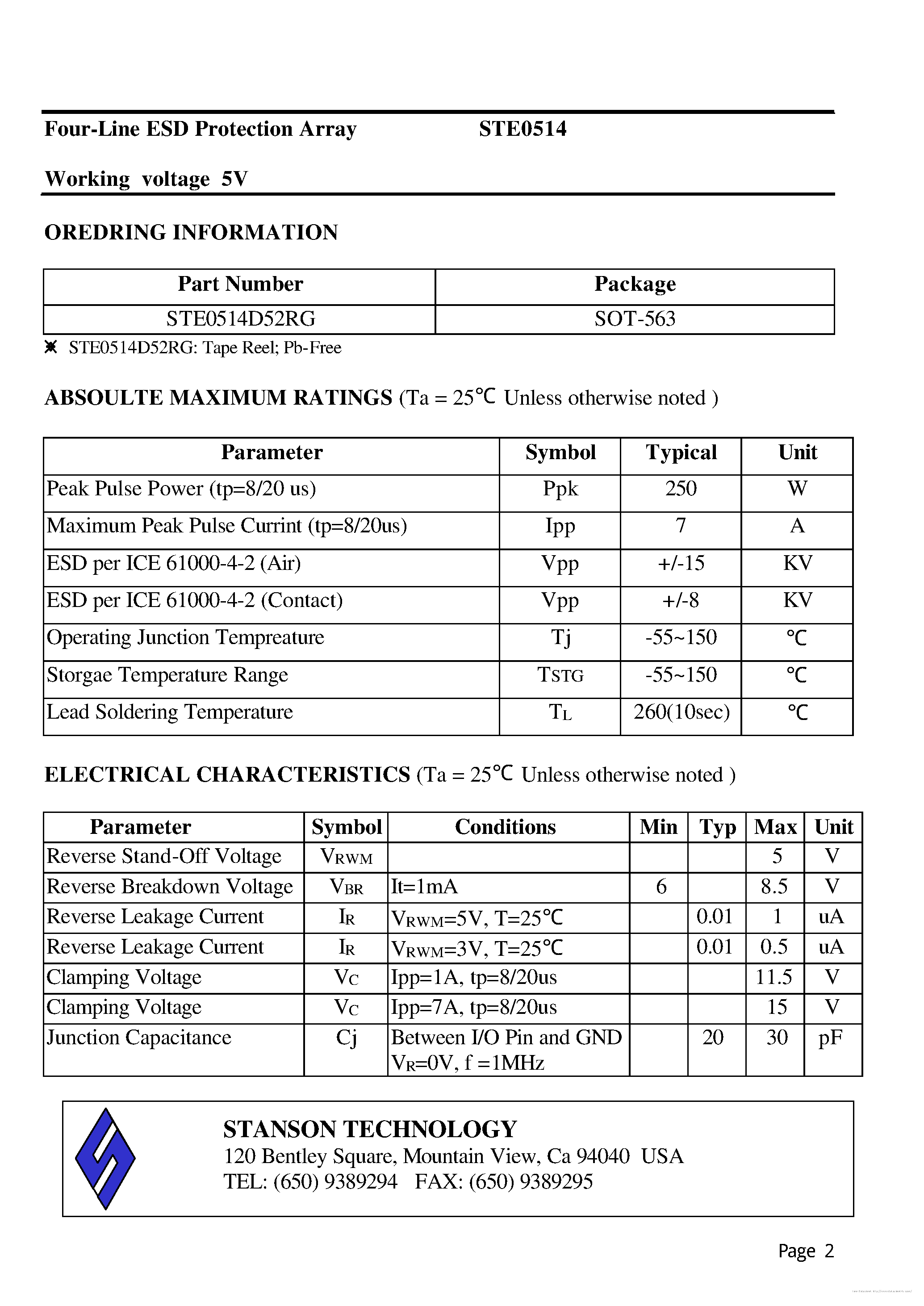 Даташит STE0514 - страница 2