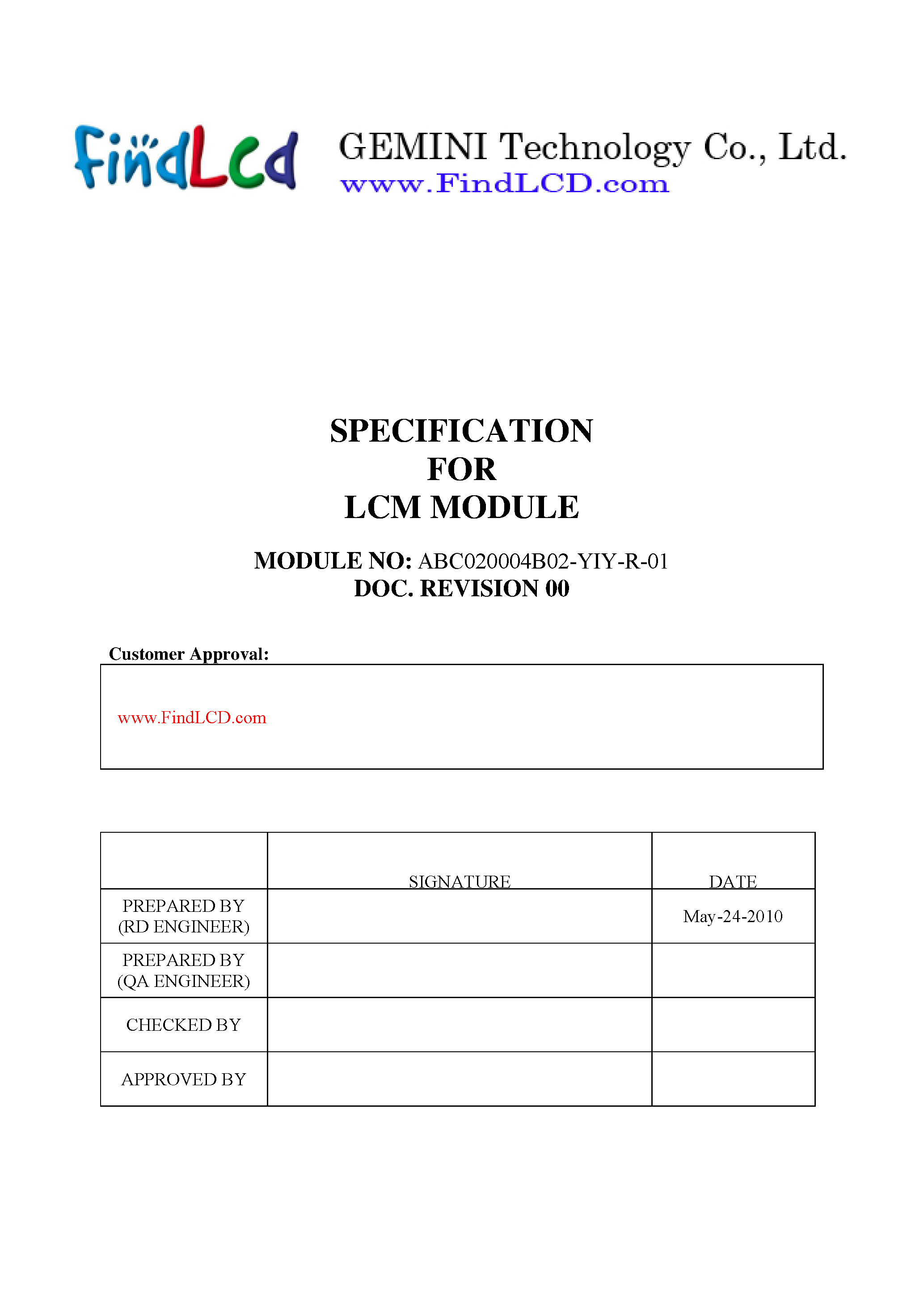 Datasheet ABC020004B02-YIY-R-01 - page 1