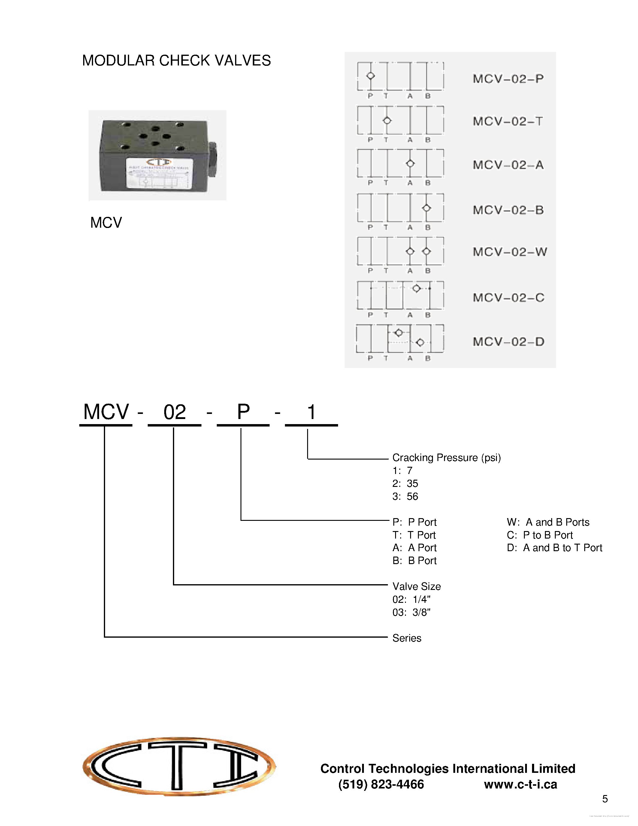 Datasheet MCV-02-B - page 1