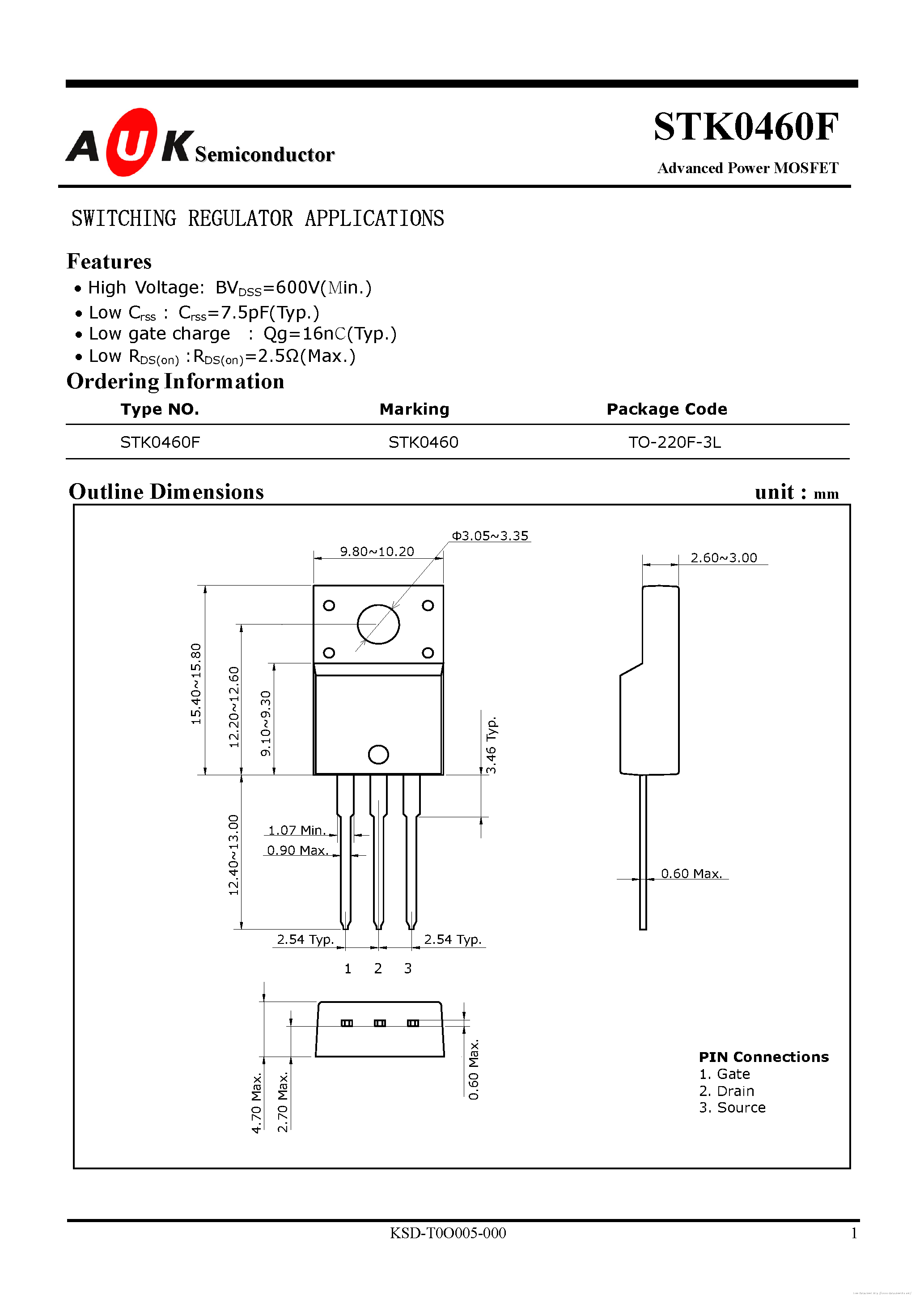 Datasheet STK0460F - page 1