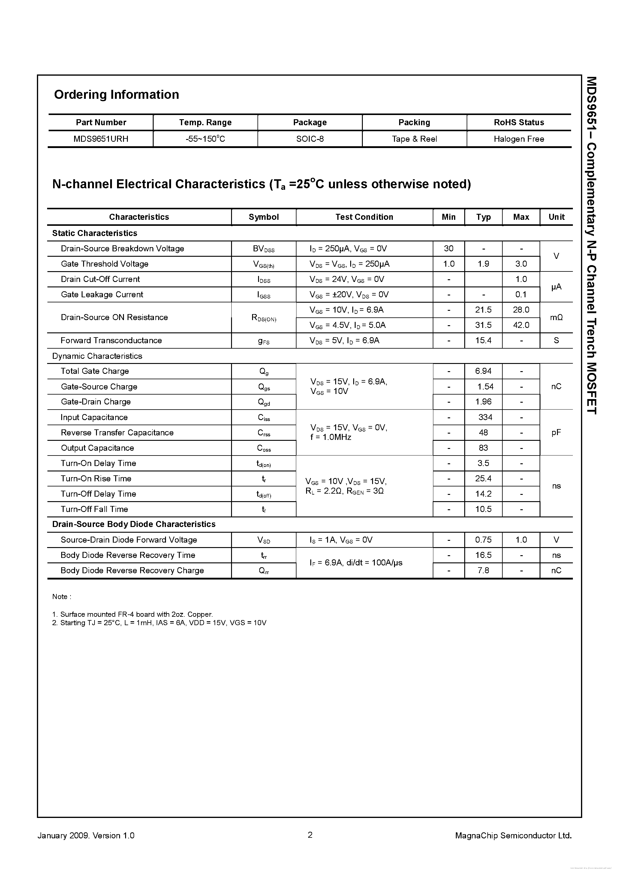 Даташит на микросхему MDS9651 страница 2 Даташит MDS9651 - страница 2