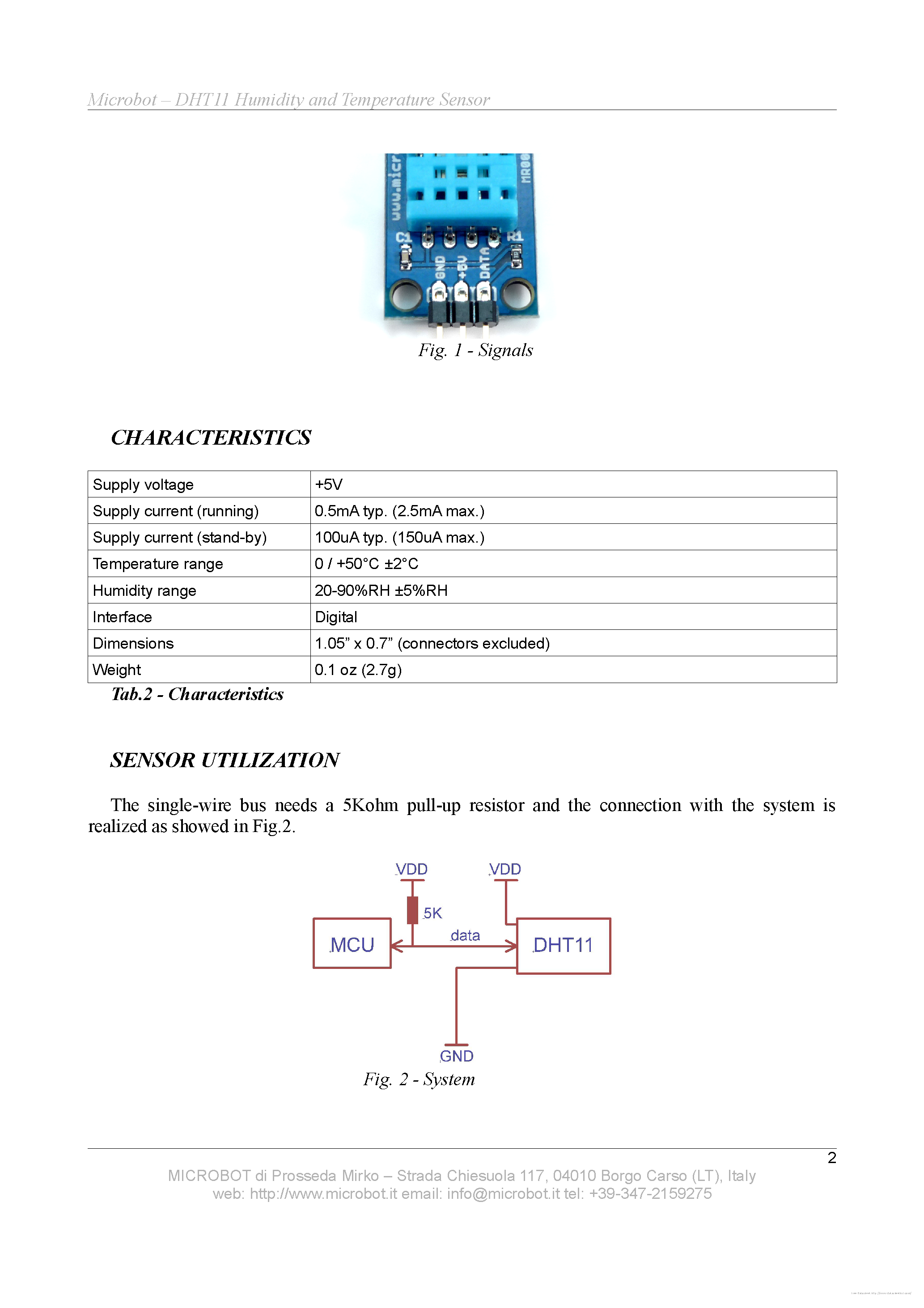 Datasheet DHT11 - page 2