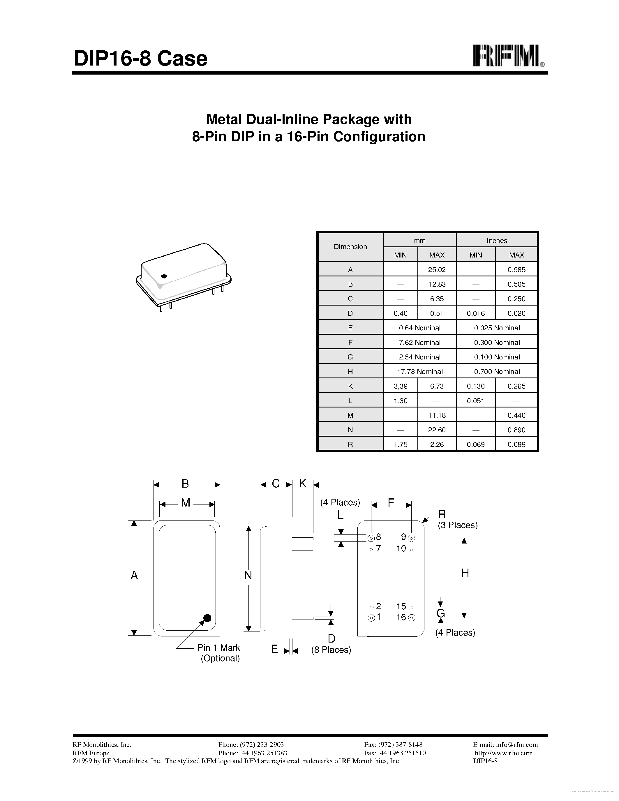 Datasheet DIP16-8 - page 1