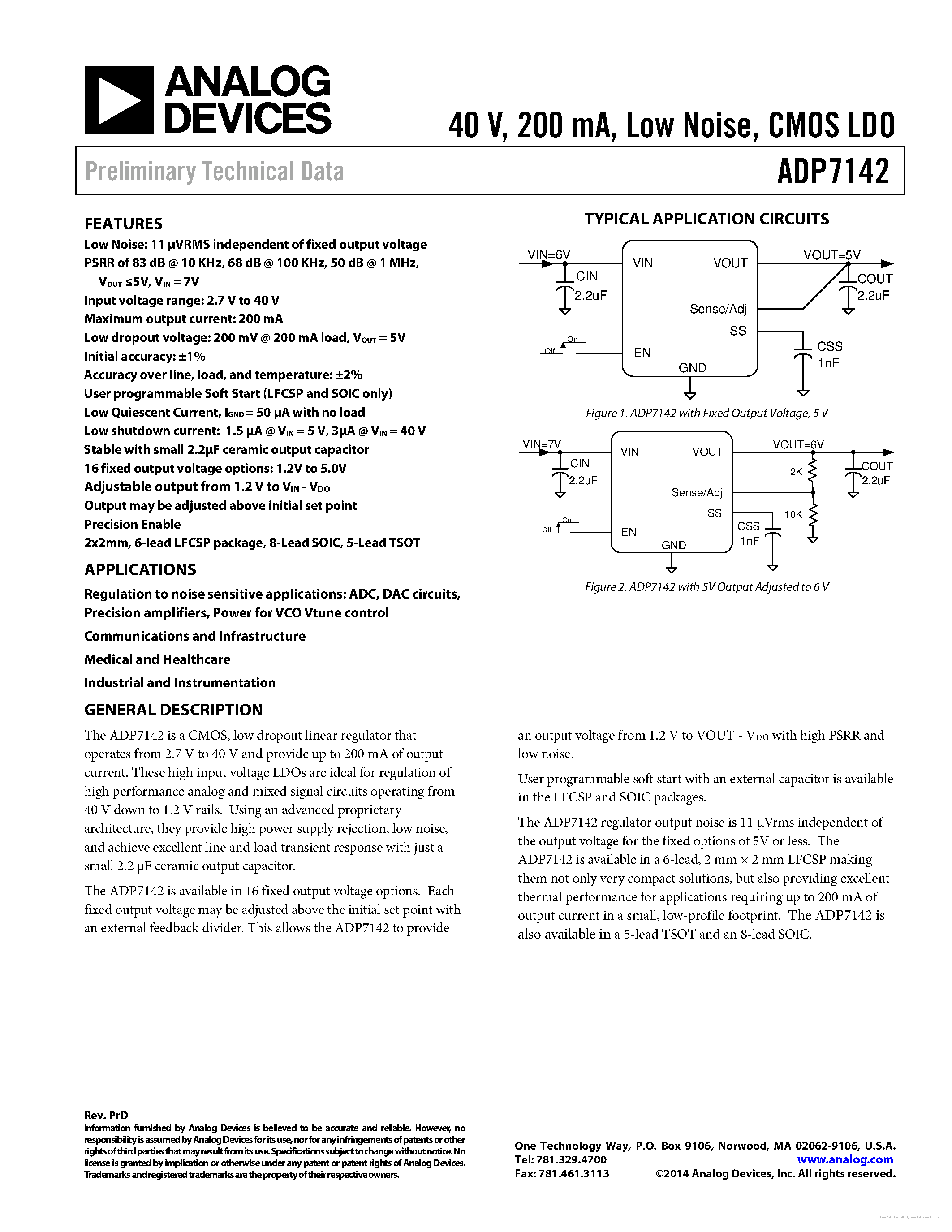 Datasheet ADP7142 - page 1