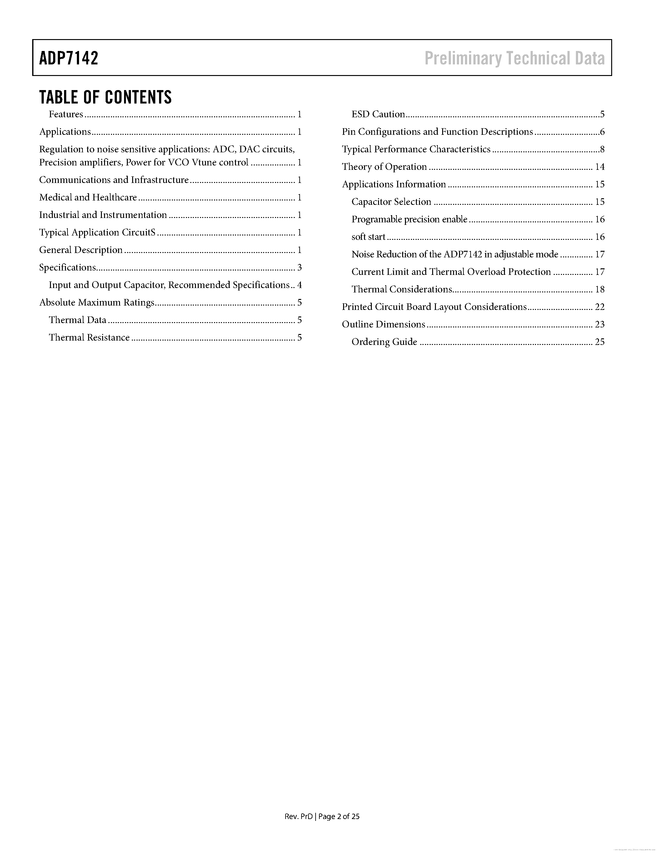 Datasheet ADP7142 - page 2