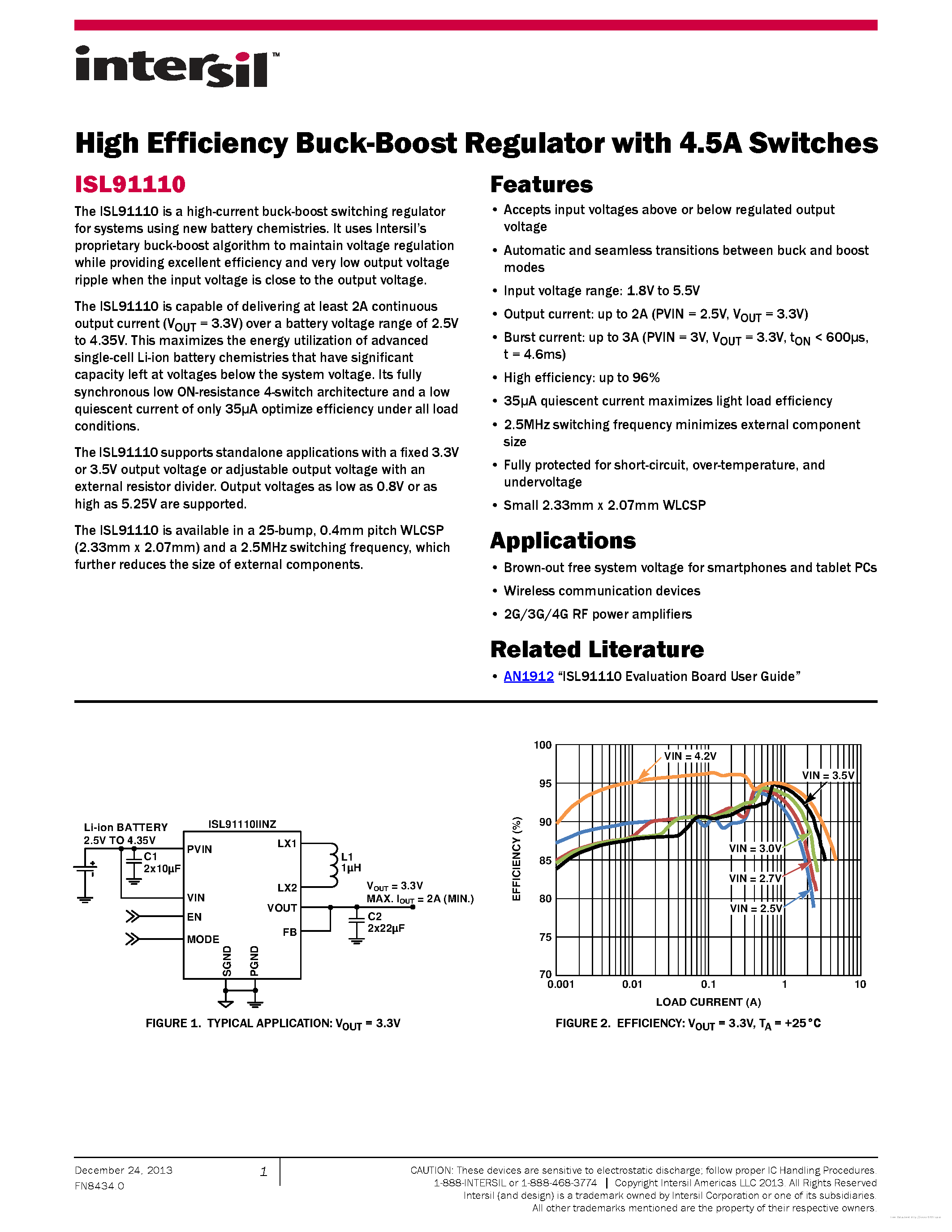 Datasheet ISL91110 - page 1