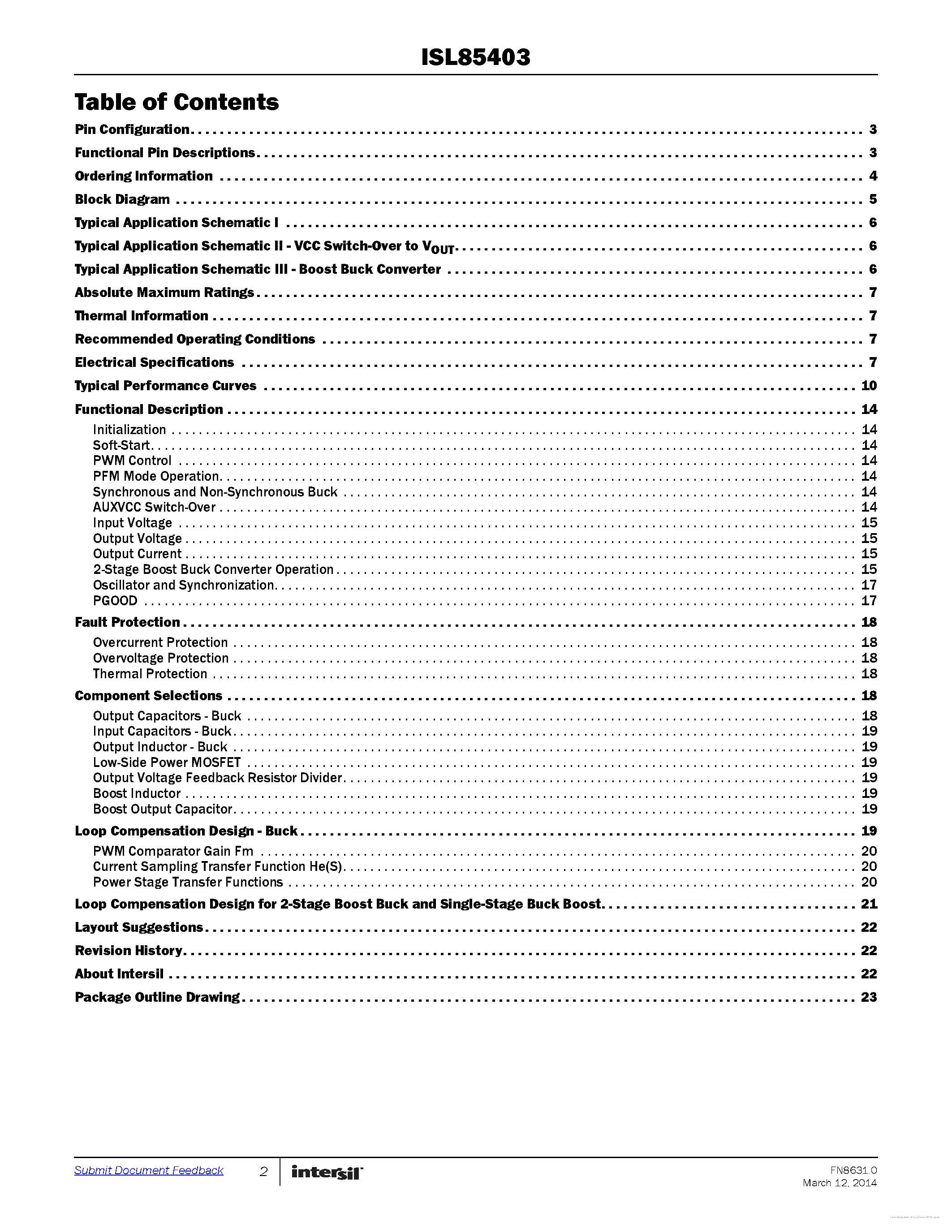 Datasheet ISL85403 - page 2