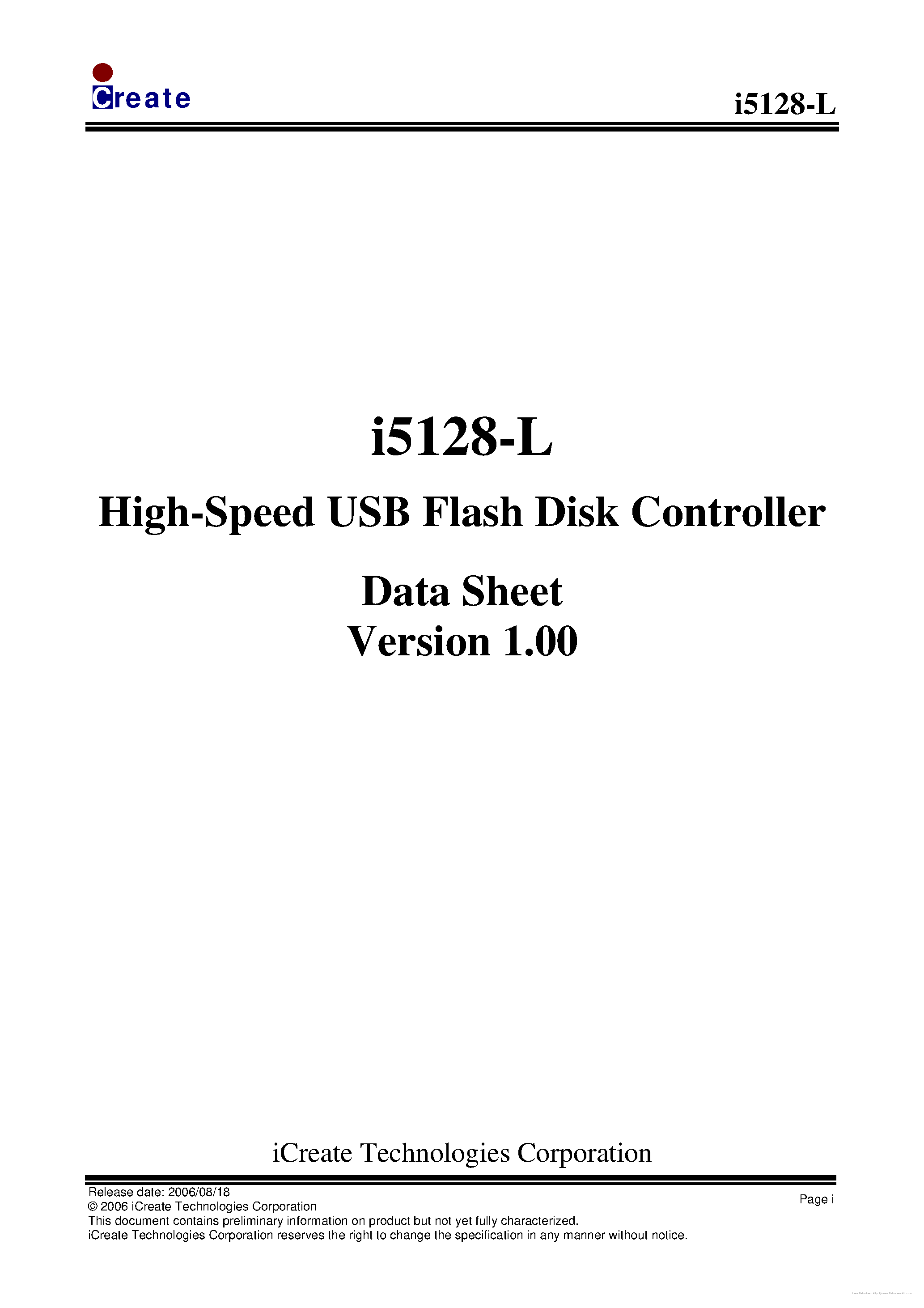 Datasheet i5128-L - page 1