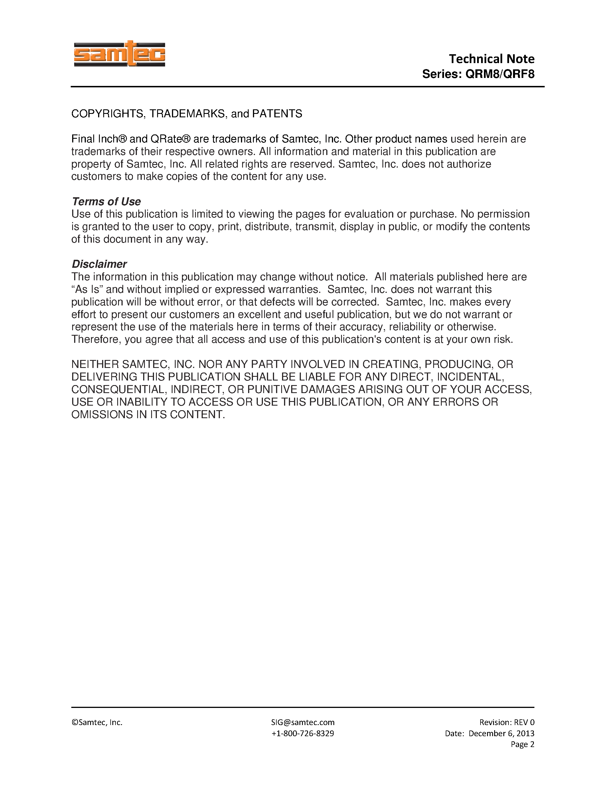 Datasheet QRM8 - page 2