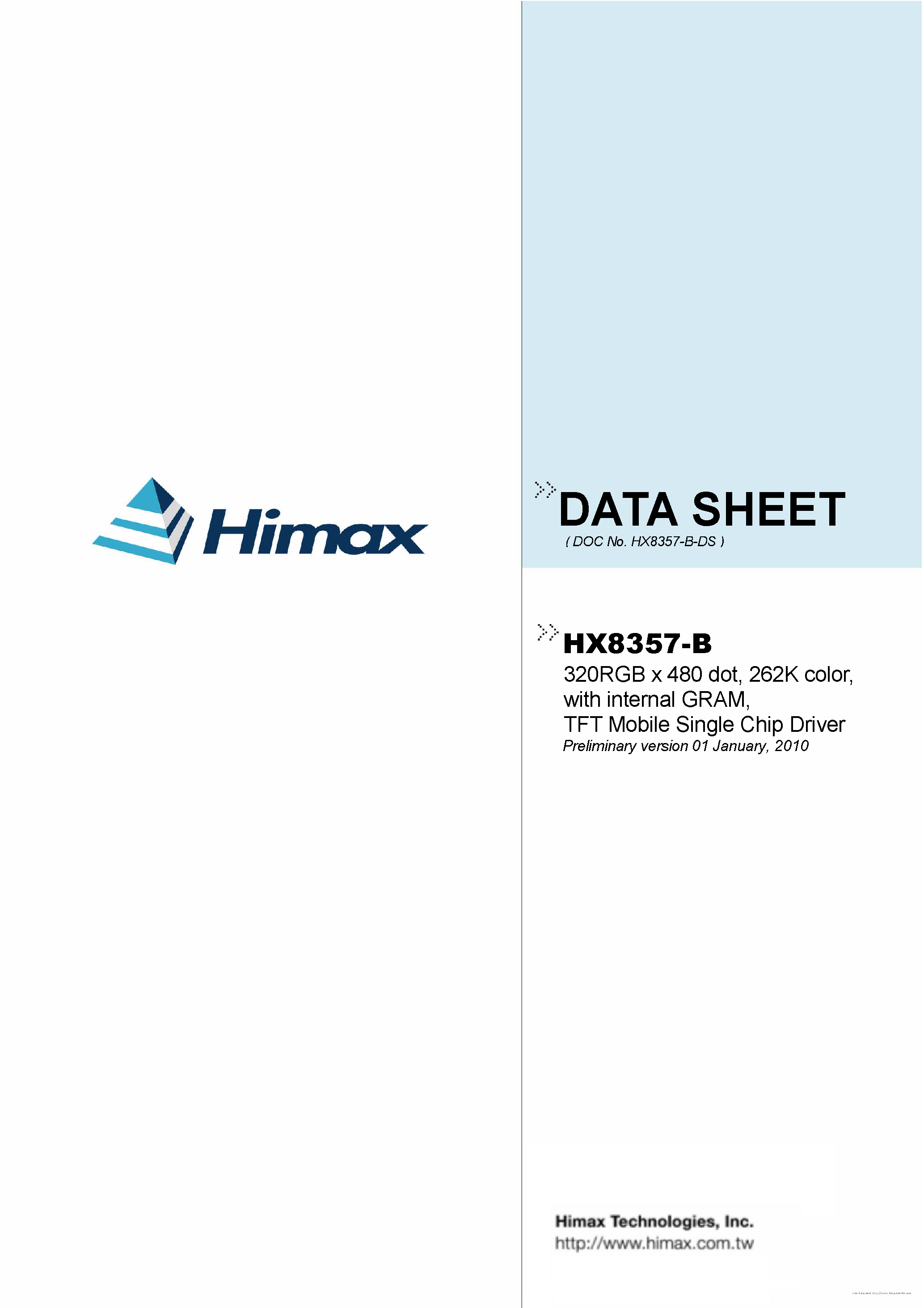 Datasheet HX8357-B - page 1