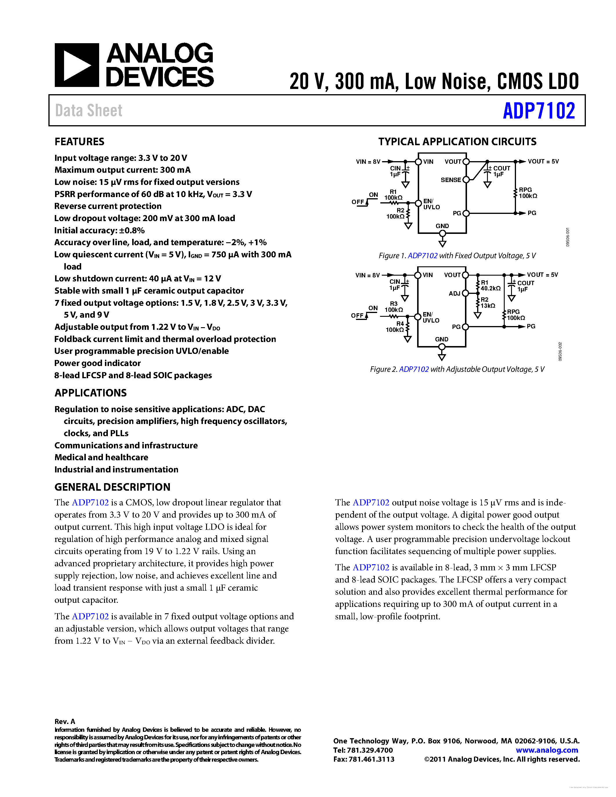 Datasheet ADP7102 - page 1