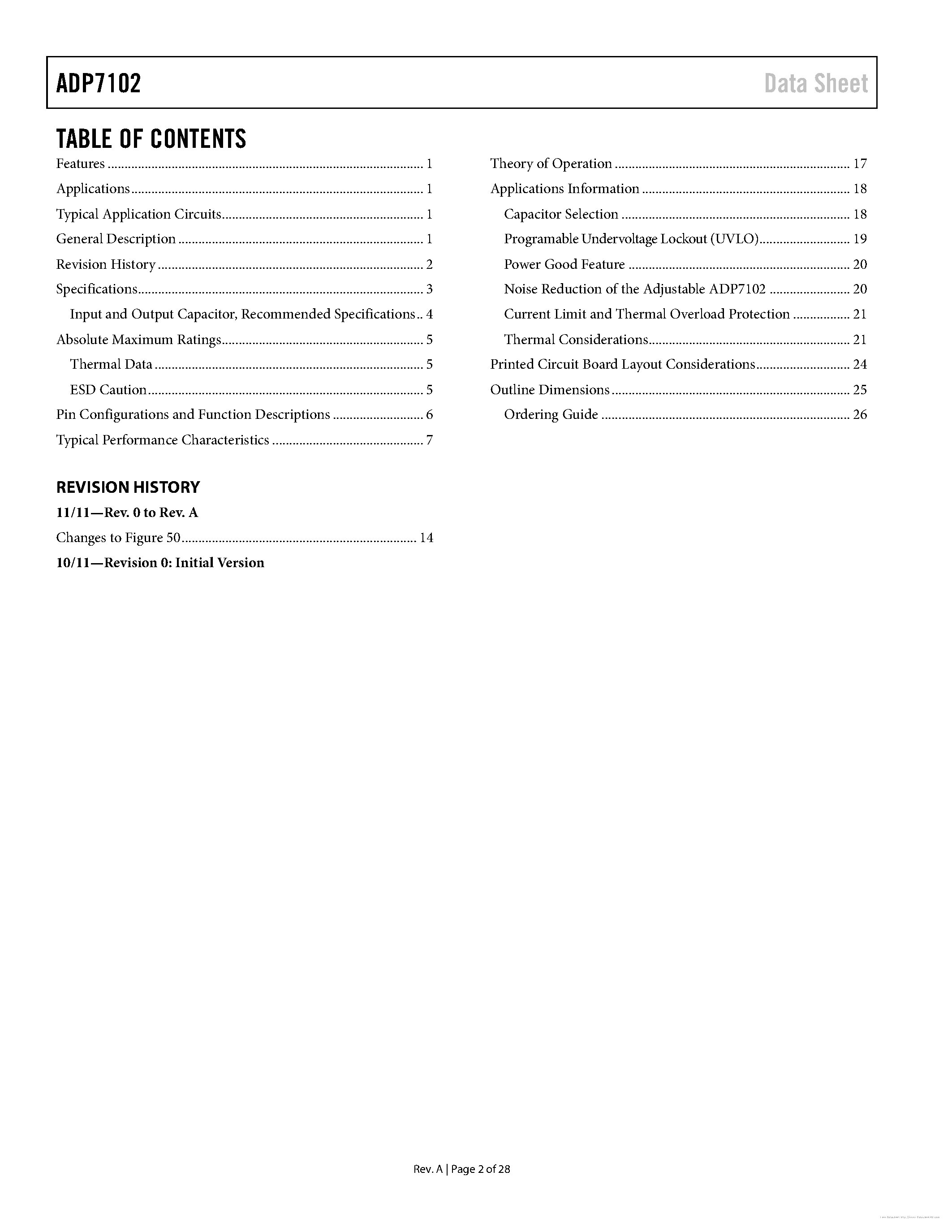 Datasheet ADP7102 - page 2