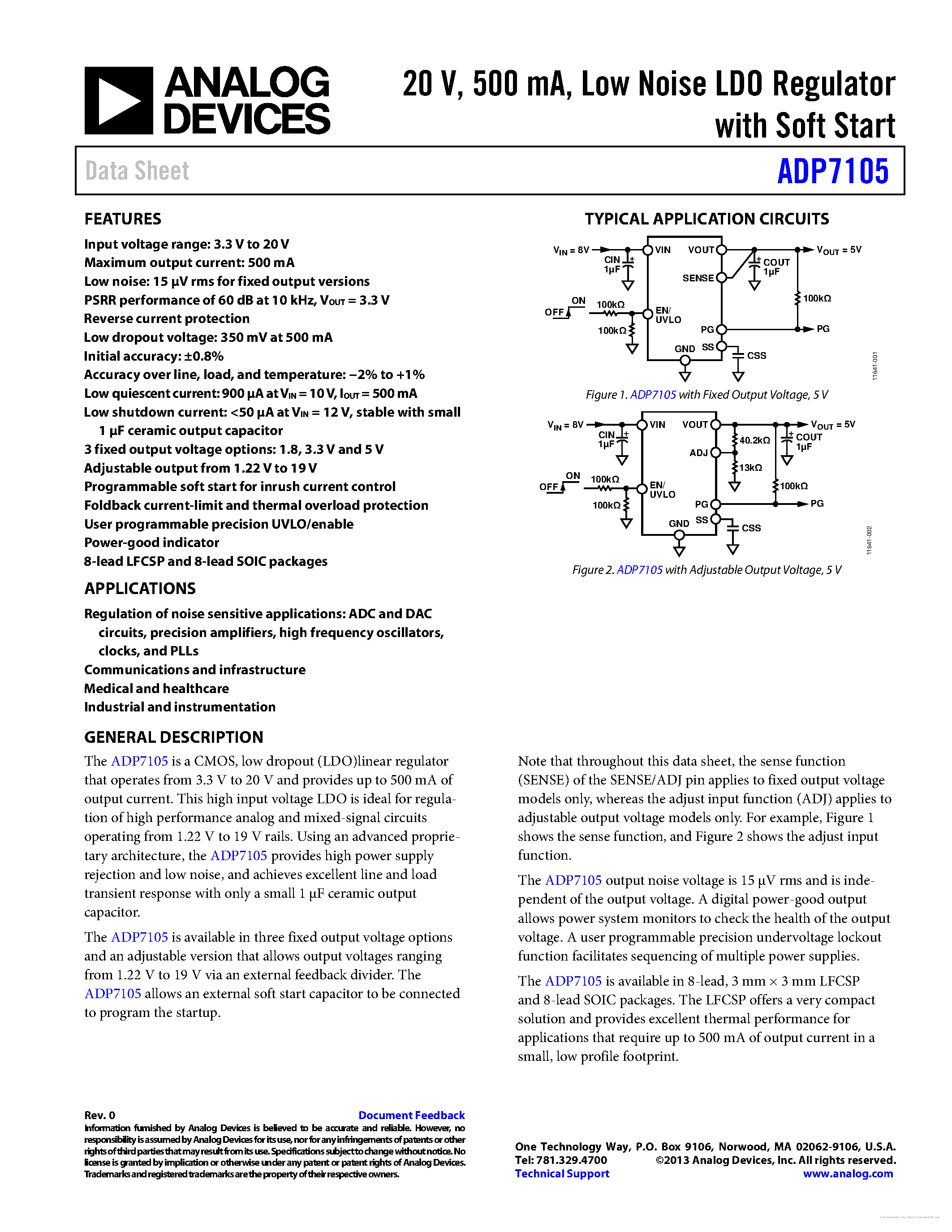 Datasheet ADP7105 - page 1