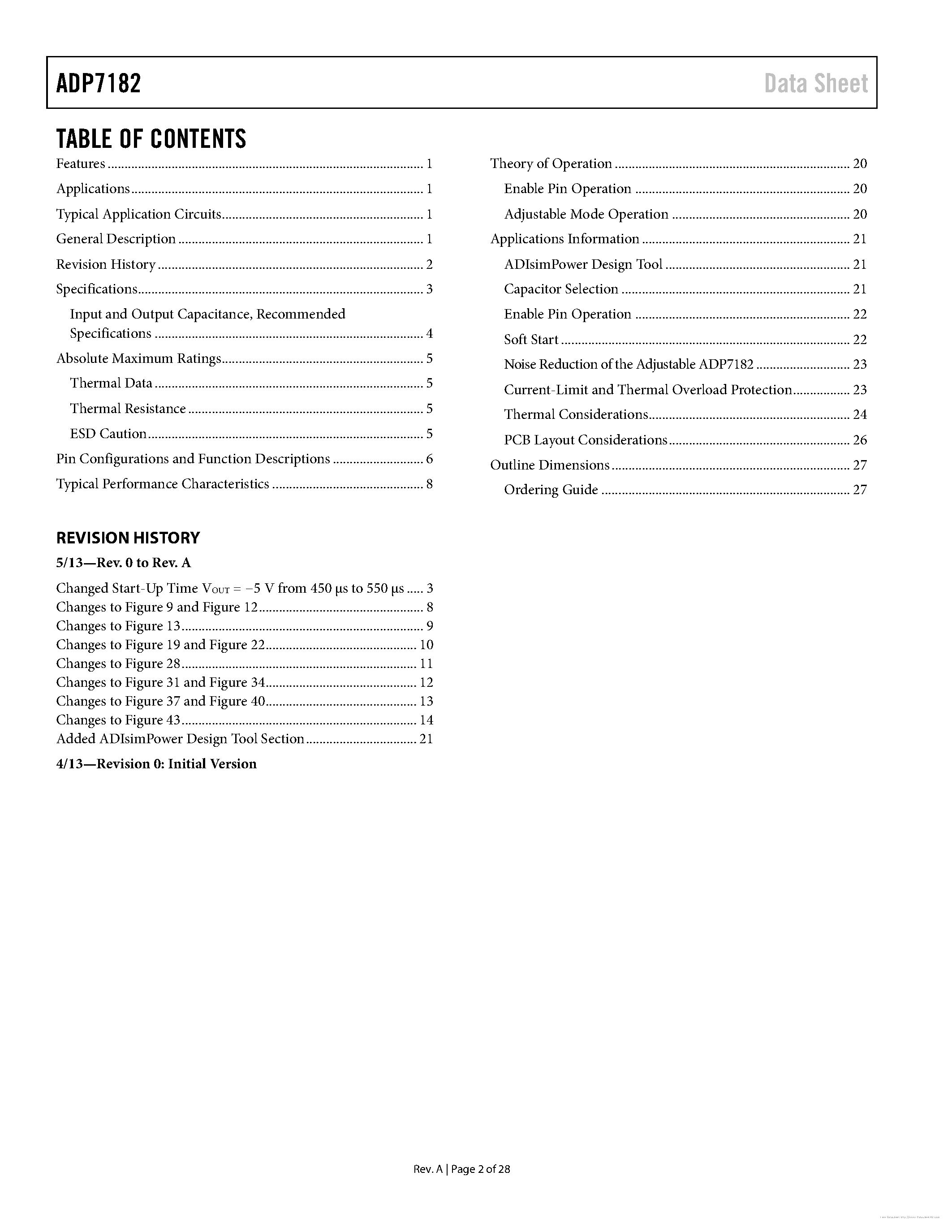 Datasheet ADP7182 - page 2