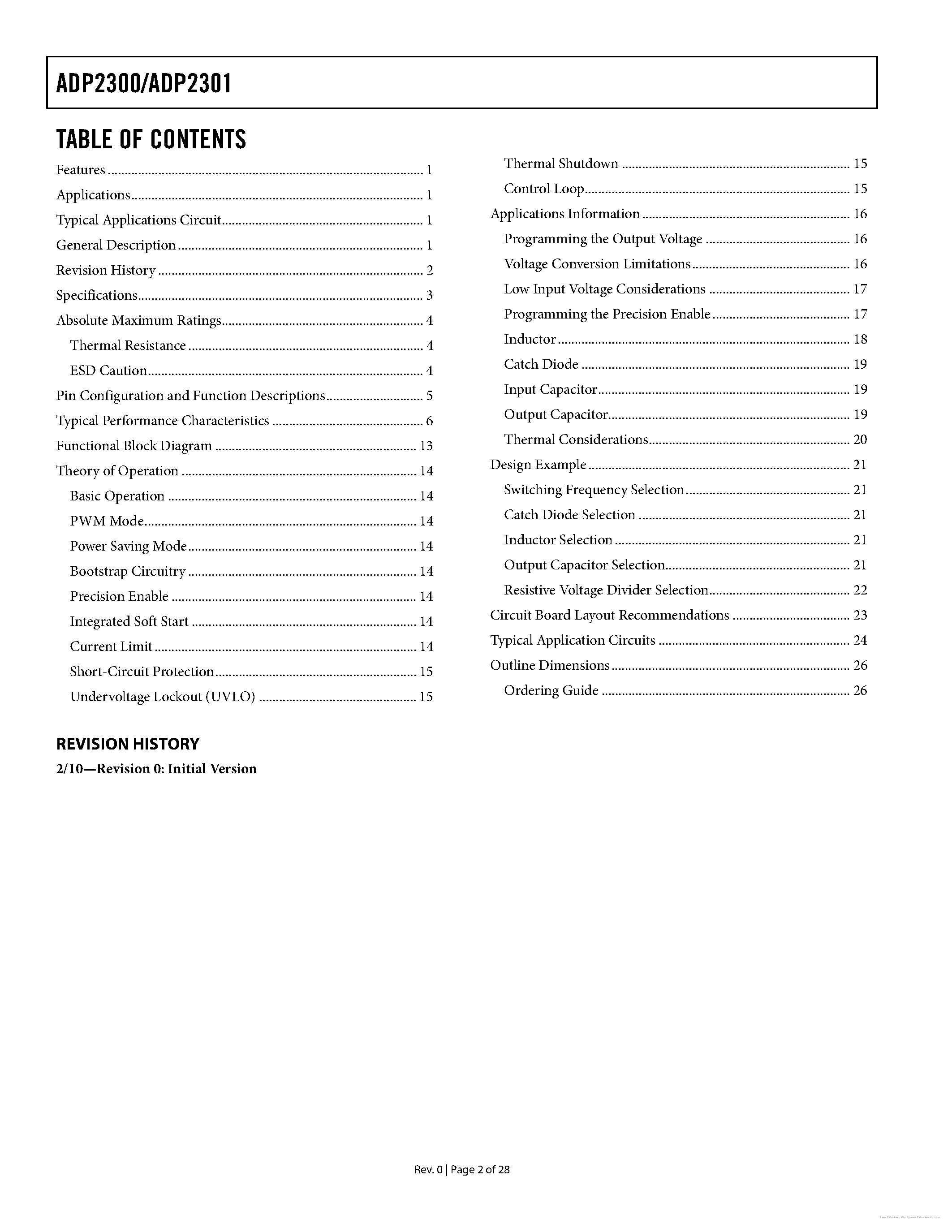 Datasheet ADP2300 - page 2