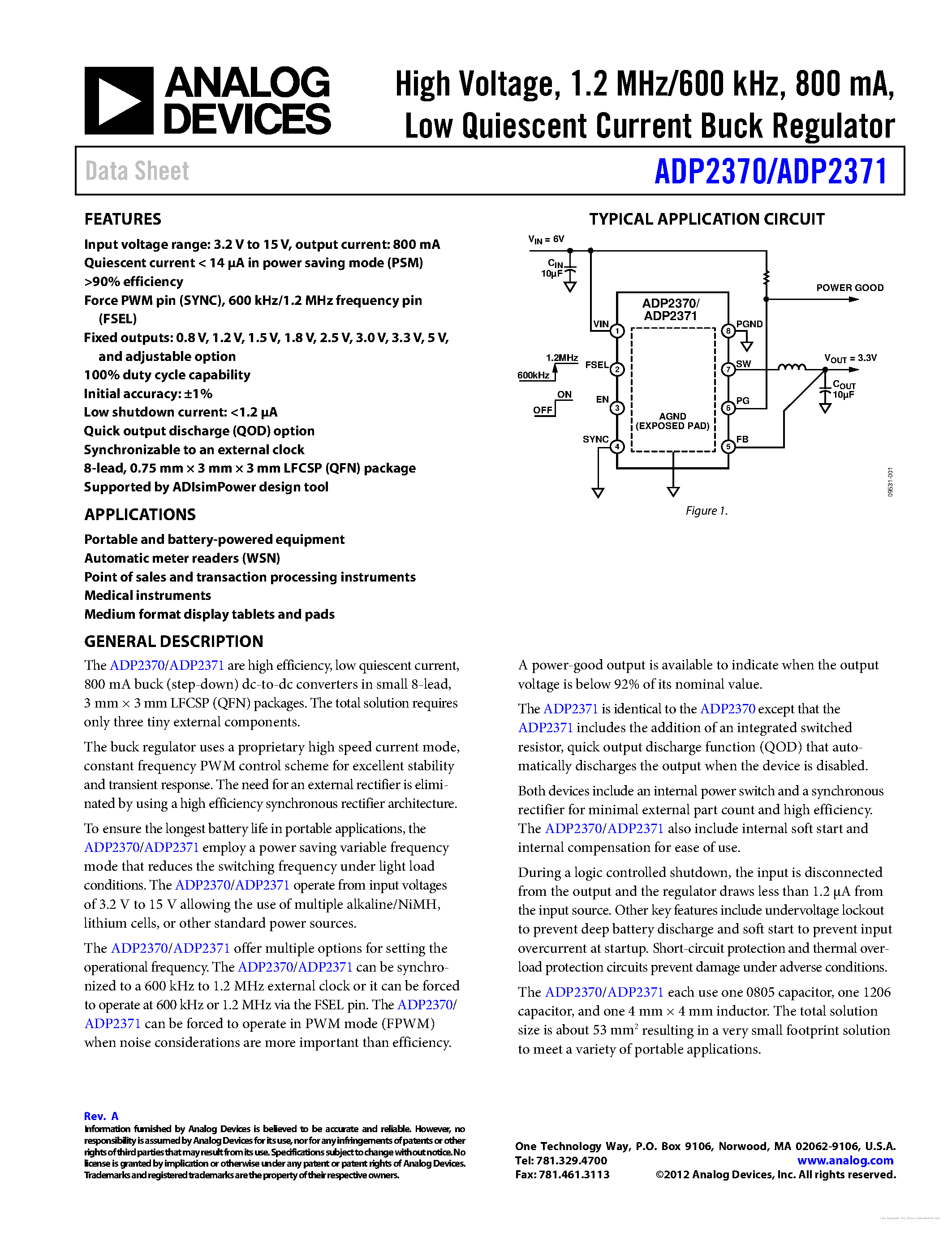 Datasheet ADP2370 - page 1