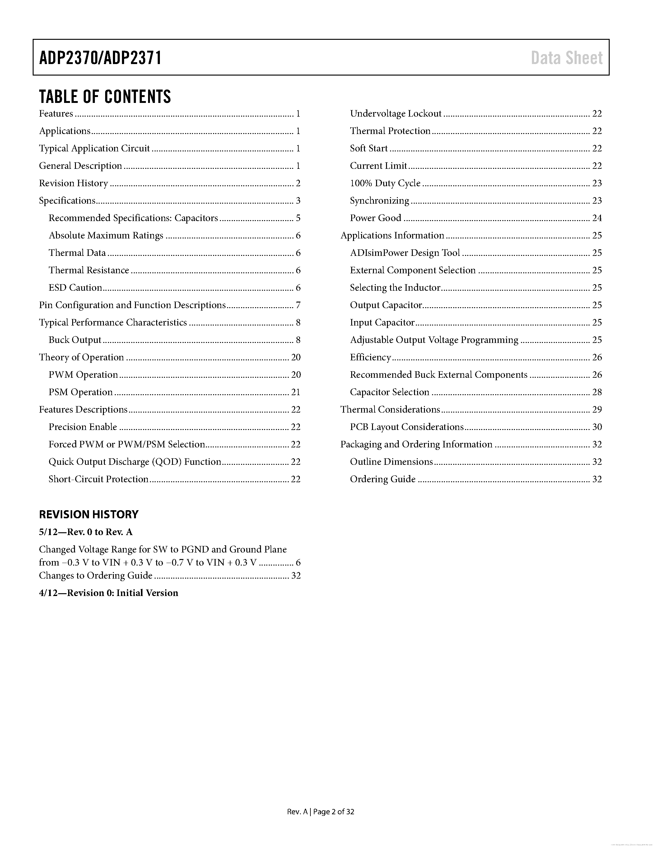 Datasheet ADP2370 - page 2