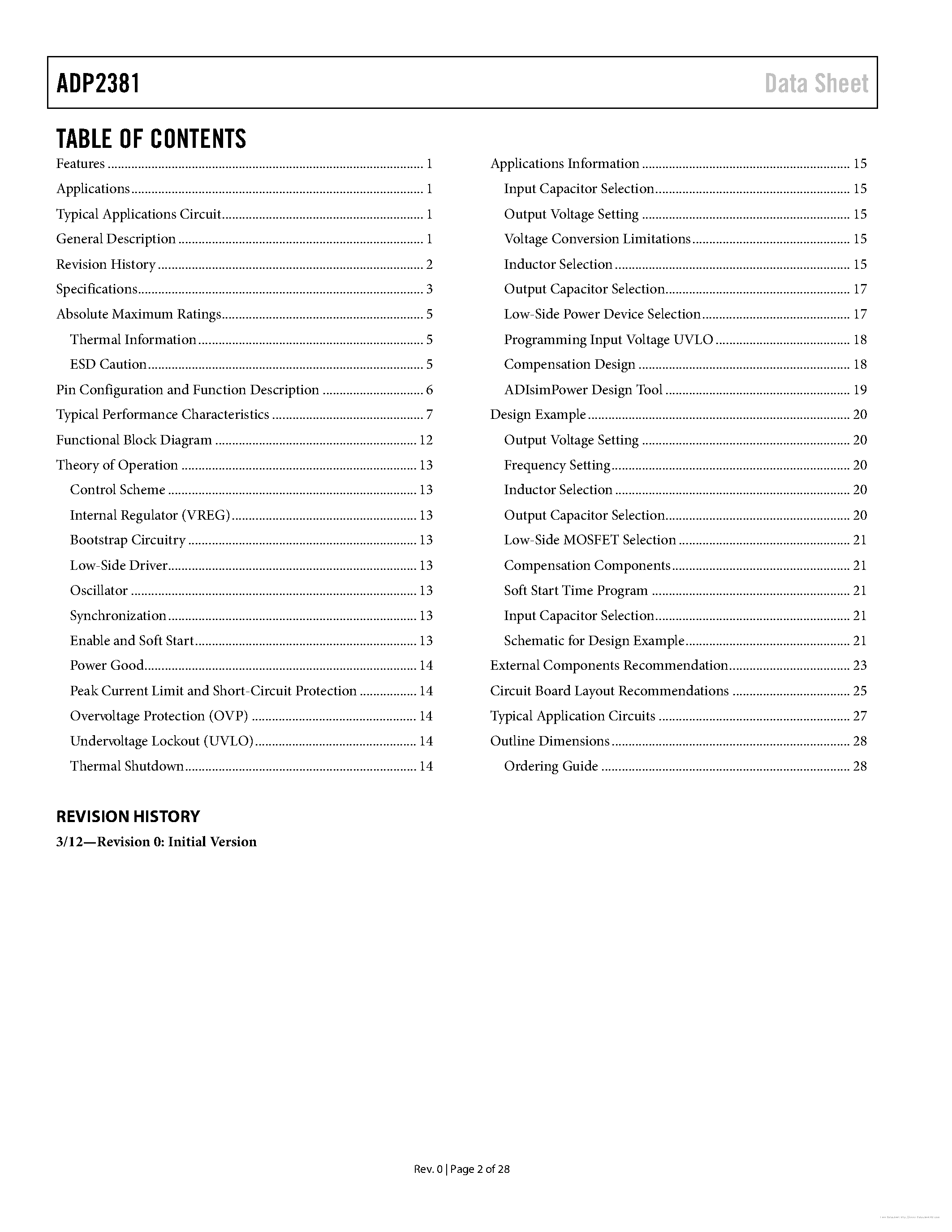 Datasheet ADP2381 - page 2