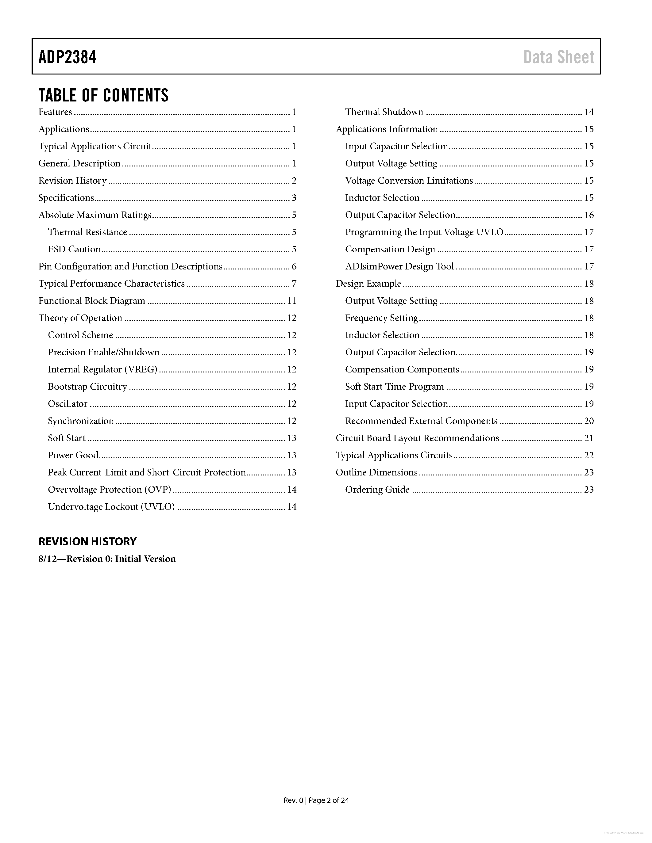 Datasheet ADP2384 - page 2